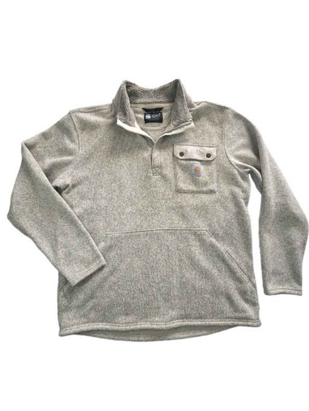 Carhartt Wayland Relaxed Fit Midweight Quarter Zip Pullover Sweater Size L Oat